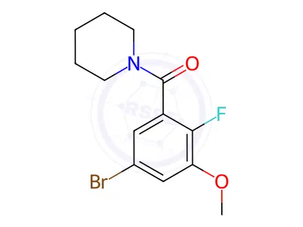 Chemical structure of (5-Bromo-2-fluoro-3-methoxyphenyl)(piperidin-1-yl)methanone