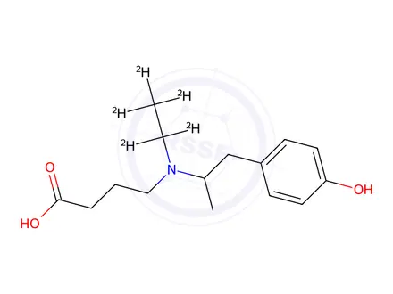 Chemical structure of Mebeverine Acid Impurity 1-d5 (Desmethyl Mebeverine Acid-d5)