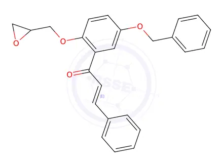 Chemical structure of 1-[2-(Oxiranylmethoxy)-5-(benzyloxy)phenyl]-3-phenyl-2-propen-1-one