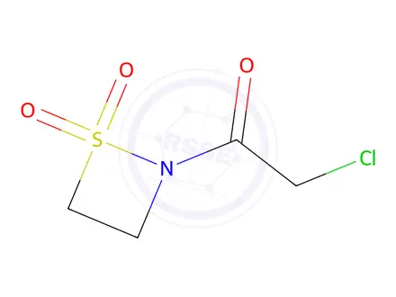 Chemical structure of 1,2-Thiazetidine, 2-(chloroacetyl)-, 1,1-dioxide (9CI)
