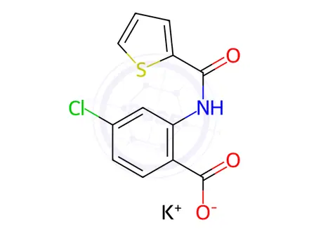 Chemical structure of Potassium 4-chloro-2-(thiophene-2-carboxamido)benzoate