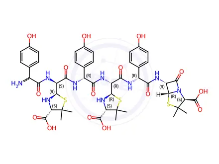 Chemical structure of Amoxicillin Trimer Trisodium