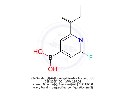 Chemical structure of (2-(Sec-butyl)-6-fluoropyridin-4-yl)boronic acid