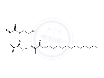 Chemical structure of 2-Propenoic acid, 2-methyl-, dodecyl ester, polymer with 2-hydroxyethyl 2-methyl-2-propenoate and methyl 2-methyl-2-propenoate