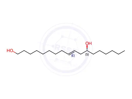 Chemical structure of 9-Octadecene-1,12-diol, (E)-(8CI,9CI)