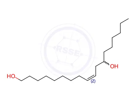 Chemical structure of 9-Octadecene-1,12-diol, (9Z)-