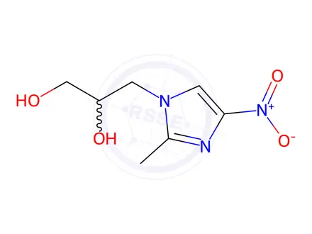 Chemical structure of 3-(2-Methyl-4-nitro-1H-imidazol-1-yl)propane-1,2-diol