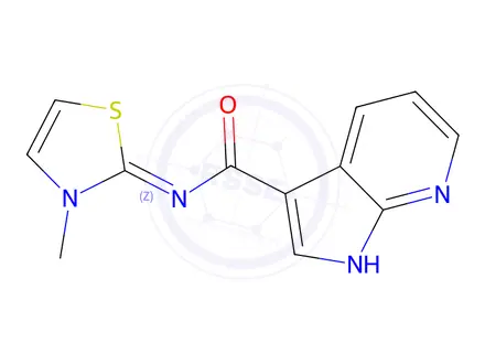 Chemical structure of (Z)-N-(3-methylthiazol-2(3H)-ylidene)-1H-pyrrolo[2,3-b]pyridine-3-carboxamide