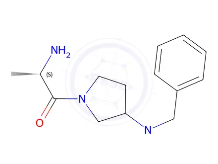 Chemical structure of 2-Amino-1-((S)-3-(benzyl(isopropyl)amino)pyrrolidin-1-yl)propan-1-one