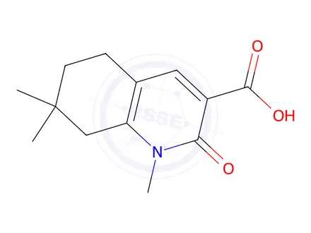 Chemical structure of 1,7,7-Trimethyl-2-oxo-1,2,5,6,7,8-hexahydroquinoline-3-carboxylic acid