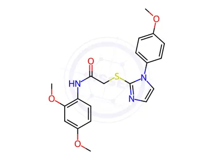 Chemical structure of N-(2,4-Dimethoxyphenyl)-2-((1-(4-methoxyphenyl)-1H-imidazol-2-yl)thio)acetamide