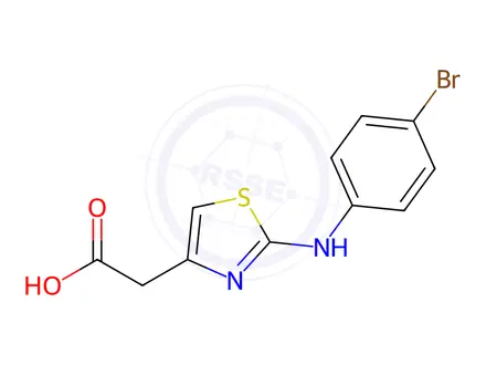 Chemical structure of 2-(4-Bromophenylamino-3,5-thiazolyl)acetic acid