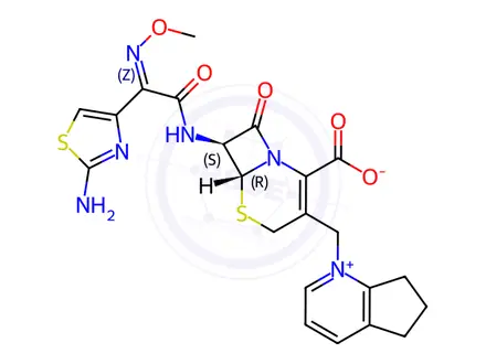Chemical structure of 6R,7S-Cefpirome