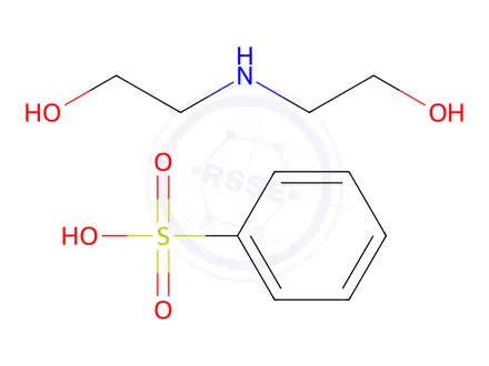 Chemical structure of benzenesulphonic acid, compound with 2,2'-iminodiethanol (1:1)