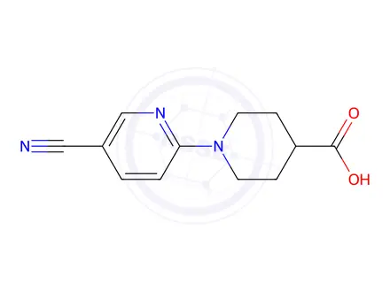 Chemical structure of 1-(5-Cyanopyridin-2-yl)piperidine-4-carboxylic Acid