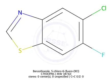 Chemical structure of Benzothiazole, 5-chloro-6-fluoro-(9CI)