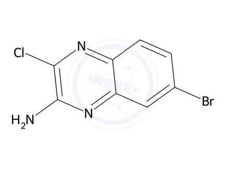 Chemical structure of 7-Bromo-3-chloroquinoxalin-2-amine