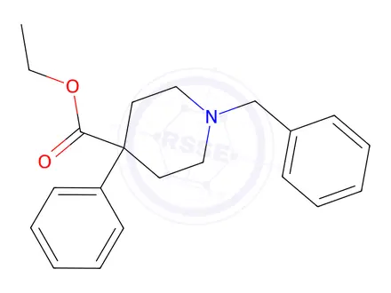 Chemical structure of 1-Benzyl-4-phenyl-4-piperidinecarboxylic Acid Ethyl Ester