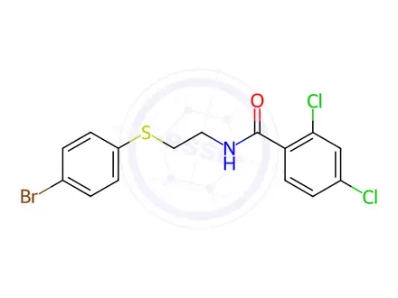 Chemical structure of N-{2-[(4-bromophenyl)sulfanyl]ethyl}-2,4-dichlorobenzamide