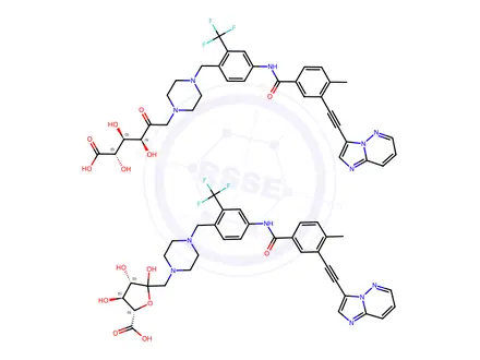 Chemical structure of Ponatinib Metabolite AP-24567 N-Glucuronide (Amadori Rearrangement Product)