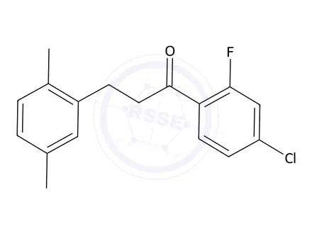 Chemical structure of 1-(4-Chloro-2-fluorophenyl)-3-(2,5-dimethylphenyl)propan-1-one