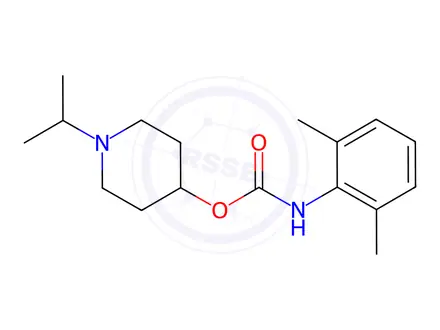 Chemical structure of 2,6-Dimethylcarbanilic acid 1-isopropyl-4-piperidinyl ester