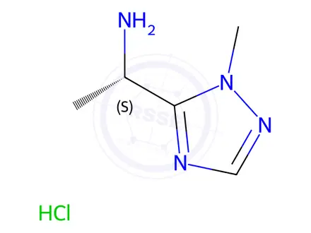 Chemical structure of (S)-1-(1-Methyl-1H-1,2,4-triazol-5-yl)ethanamine hydrochloride