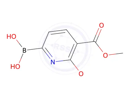 Chemical structure of 6-Methoxy-5-(methoxycarbonyl)pyridine-2-boronic acid