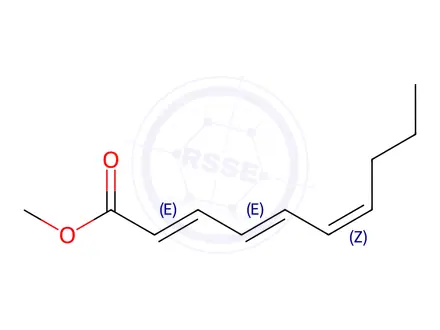 Chemical structure of (2E,4E,6Z)-2,4,6-Decatrienoic Acid Methyl Ester (~80%)
