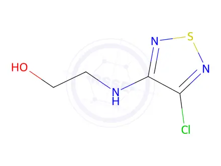 Chemical structure of 2-(4-chloro-1,2,5-thiadiazol-3-ylamino)ethanol