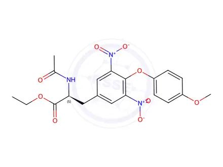 Chemical structure of Ethyl (S)-2-acetamido-3-(4-(4-methoxyphenoxy)-3,5-dinitrophenyl)propanoate