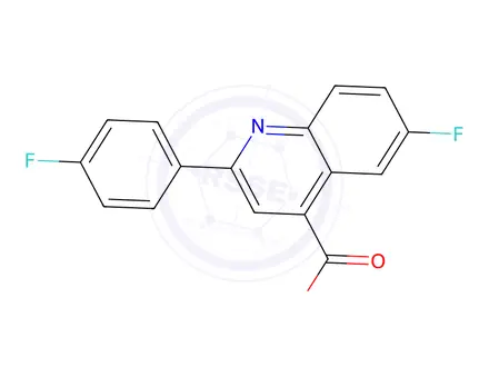 Chemical structure of 6-Fluoro-2-(4-fluorophenyl)quinoline-4-carboxylic acid