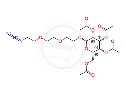 Chemical structure of 2-[2-(2-Azidoethoxy)ethoxy]ethyl 2,3,4,6-Tetra-O-acetyl-D-galactopyranoside