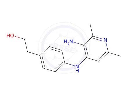 Chemical structure of 2-(4-((3-Amino-2,6-dimethylpyridin-4-yl)amino)phenyl)ethan-1-ol