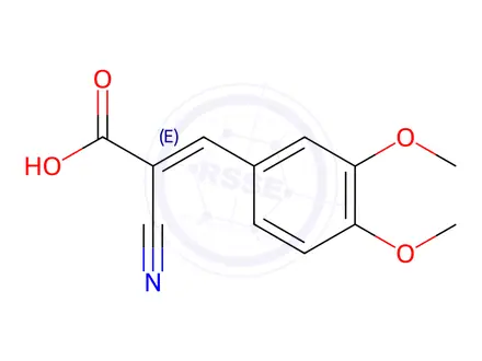 Chemical structure of 2-Cyano-3-(3,4-Dimethoxyphenyl)Acrylic Acid