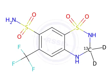 Chemical structure of Hydroflumethiazide-13CD2