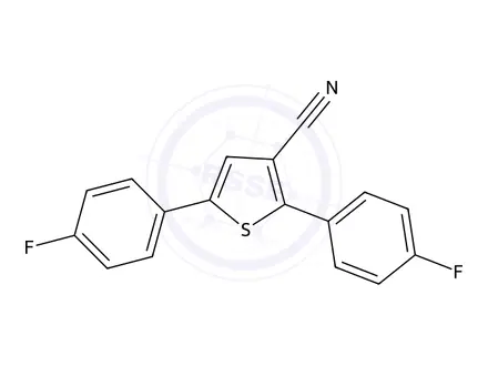 Chemical structure of 2,5-Bis(4-fluorophenyl)thiophene-3-carbonitrile
