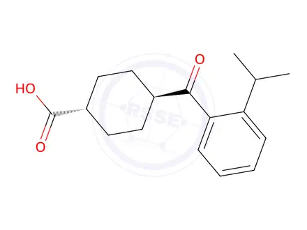 Chemical structure of trans-4-(2-Iso-propylbenzoyl)cyclohexane-1-carboxylic acid