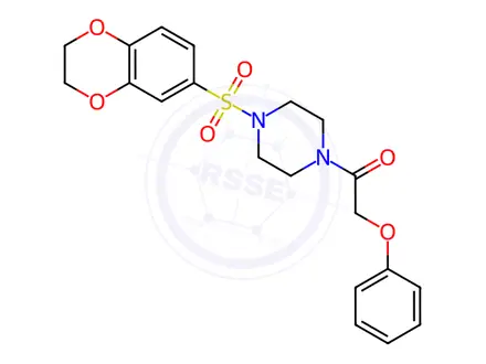 Chemical structure of Ethanone, 1-[4-[(2,3-dihydro-1,4-benzodioxin-6-yl)sulfonyl]-1-piperazinyl]-2-phenoxy-