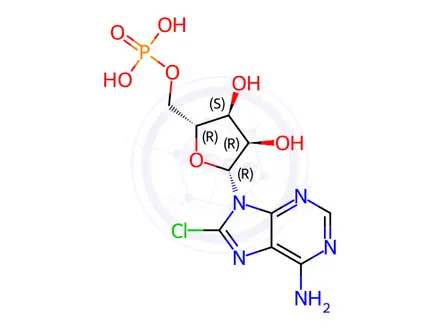 Chemical structure of 8-Chloroadenosine-5'-monophosphate triethylammonium-