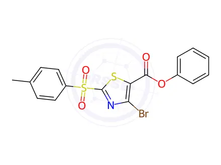 Chemical structure of Phenyl 4-bromo-2-tosylthiazole-5-carboxylate