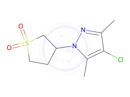 Chemical structure of 3-(4-Chloro-3,5-dimethyl-1H-pyrazol-1-yl)tetrahydrothiophene 1,1-dioxide