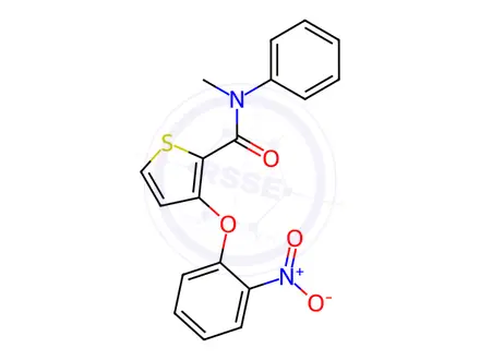 Chemical structure of N-Methyl-3-(2-nitrophenoxy)-N-phenylthiophene-2-carboxamide