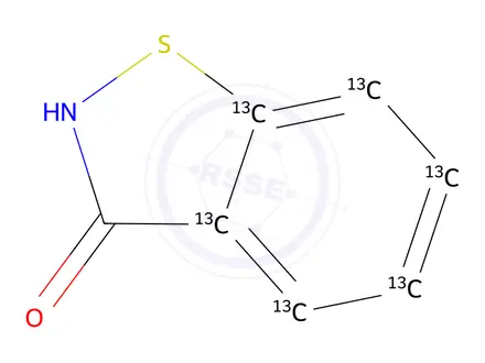 Chemical structure of Benzoisothiazol-3-one-13C6