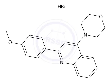 Chemical structure of 4-(2-(4-Methoxyphenyl)quinolin-4-yl)morpholine hydrobromide