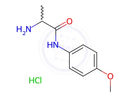 Chemical structure of 2-Amino-N-(4-methoxyphenyl)propanamidehydrochloride