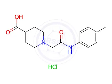 Chemical structure of 1-{2-[(4-methylphenyl)amino]-2-oxoethyl}piperidine-4-carboxylic acid hydrochloride