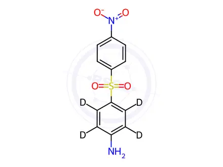 Chemical structure of 4-Nitro-4’-aminodiphenyl-d4 Sulfone