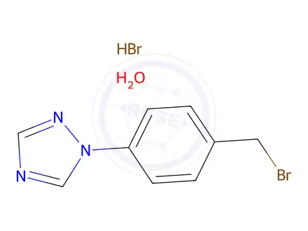Chemical structure of 1-[4-(Bromomethyl)phenyl]-1H-1,2,4-triazole Hydrobromide Hydrate