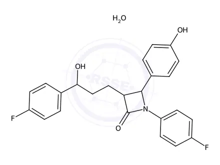 Chemical structure of (3R,4S)-1-(4-Fluorophenyl)-3-((S)-3-(4-fluorophenyl)-3-hydroxypropyl)-4-(4-hydroxyphenyl)azetidin-2-one hydrate